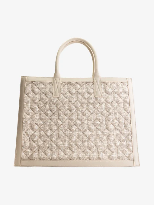 Tweed shopper met pied-de-poule patroon