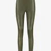 Vegan leren broek met hoge taille