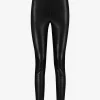 Vegan leren broek met hoge taille