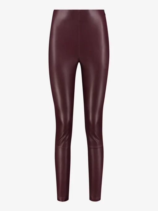 Vegan leren broek met hoge taille