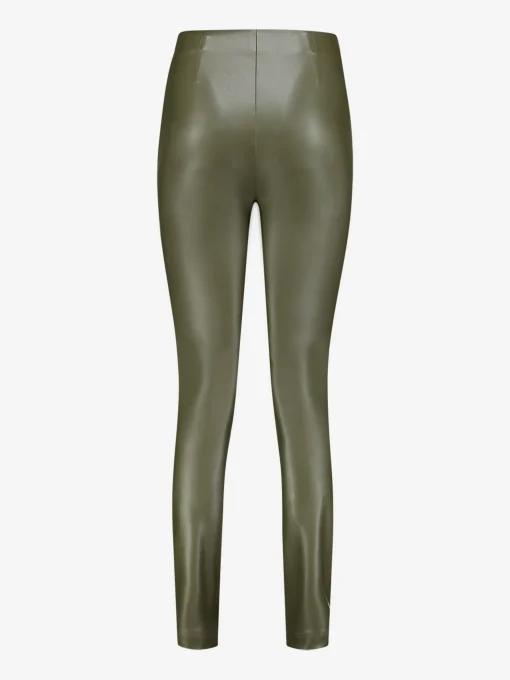 Vegan leren broek met hoge taille
