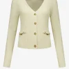 Vest met N-logo knopen en ketting detail