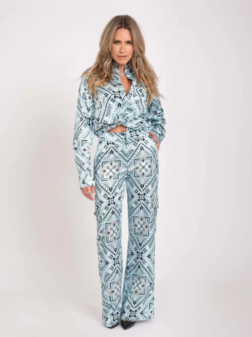 Wijde broek met print