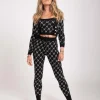 Zachte broek met logo patroon