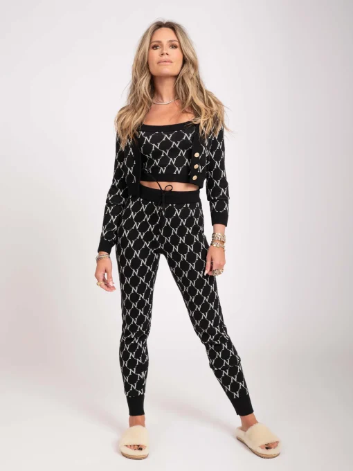 Zachte broek met logo patroon