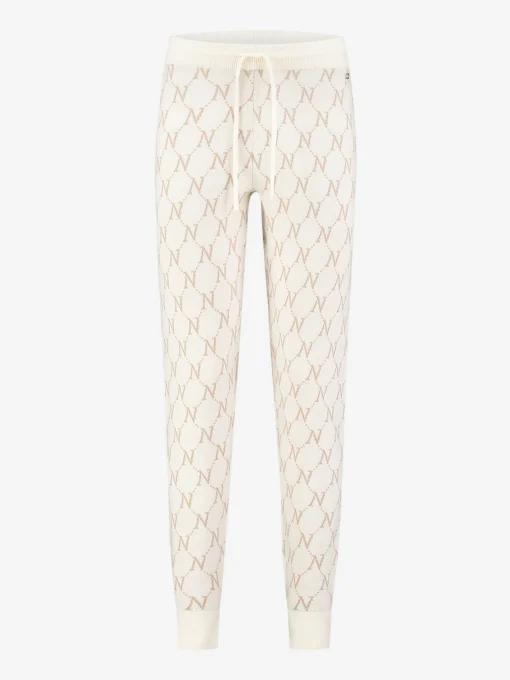 Zachte broek met logo patroon