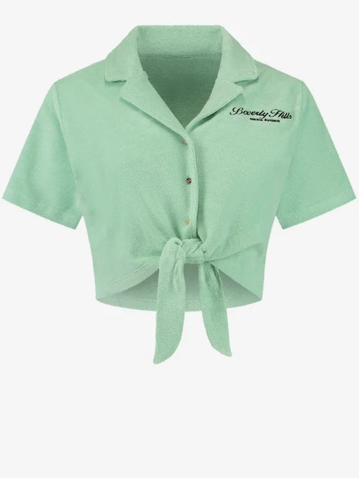 Zachte top met knoop detail