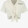 Zachte top met knoop detail