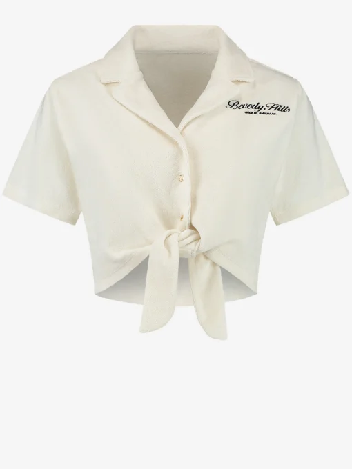 Zachte top met knoop detail