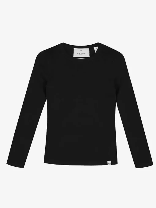 Zwarte top met lange mouwen