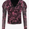 Aangesloten top met all-over print