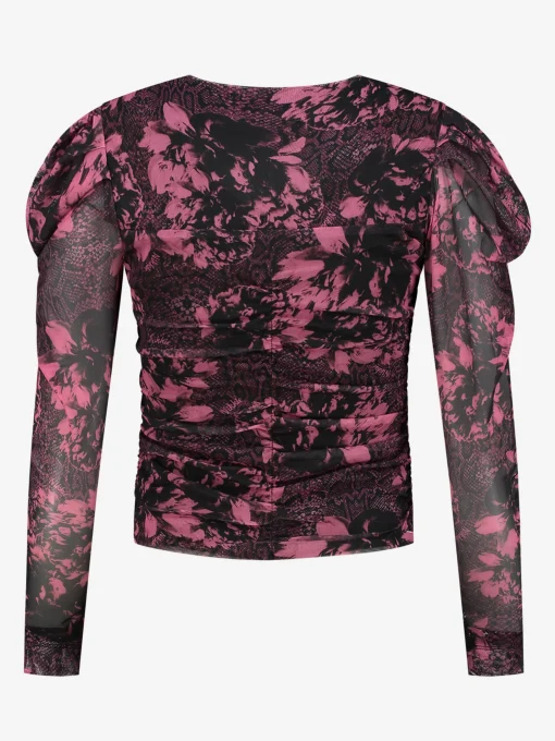 Aangesloten top met all-over print
