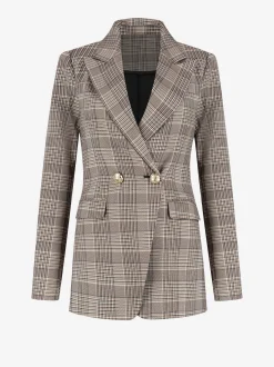 Aansluitende geruite blazer