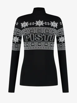 Aansluitende top met logo patroon en col