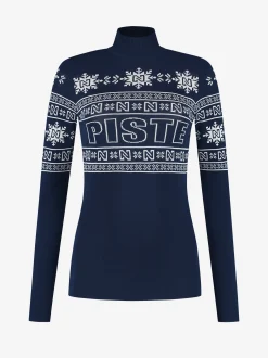 Aansluitende top met logo patroon en col