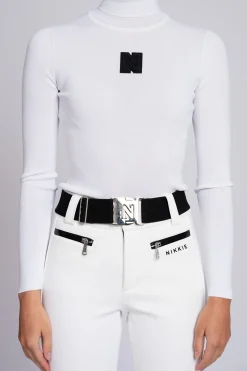 Aansluitende top met logo patch en col