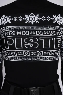 Aansluitende top met logo patroon en col