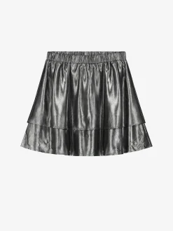 A-lijn rok met metallic look en elastische tailleband