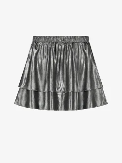 A-lijn rok met metallic look en elastische tailleband
