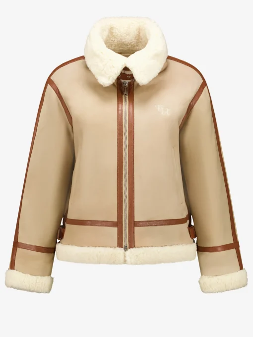 Alleen in de winkel - Lammy coat met contrast biezen