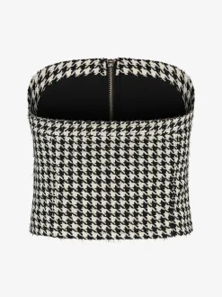 Bandeau top met pied-de-poule patroon