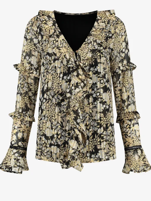 Bloemenprint blouse met ruches