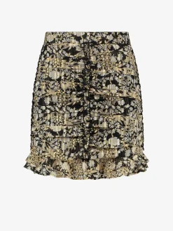 Bloemenprint rok met ruches