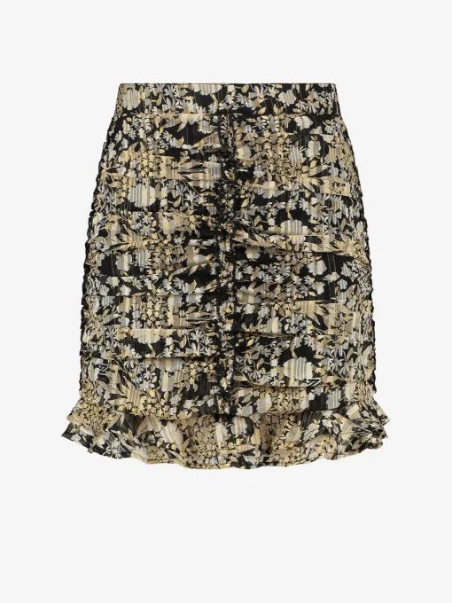 Bloemenprint rok met ruches