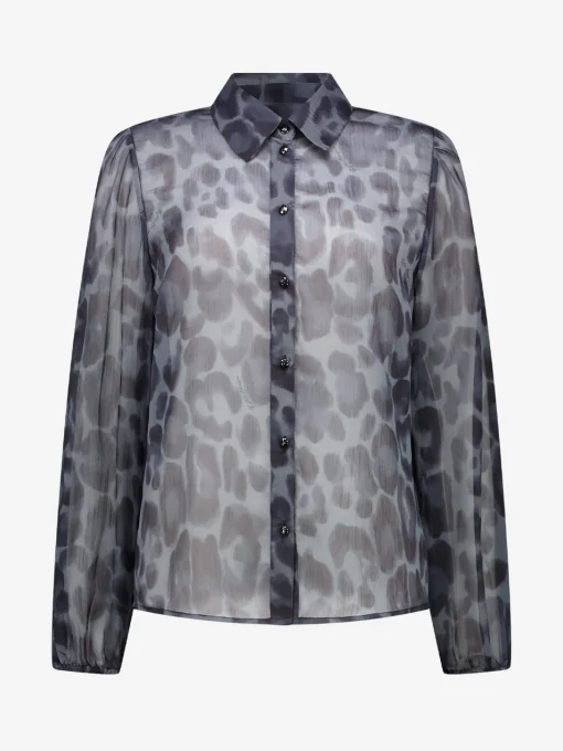 Blouse met luipaardprint