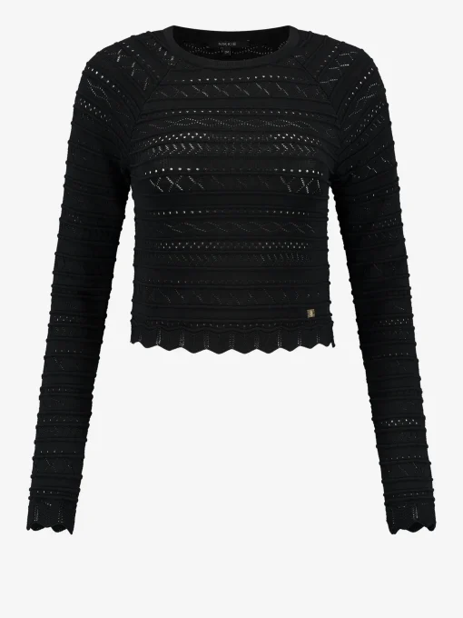 Cropped Ajour knit top
