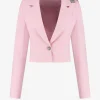 Cropped blazer met glitter strik