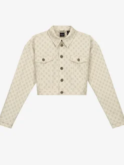Cropped jack met logo print