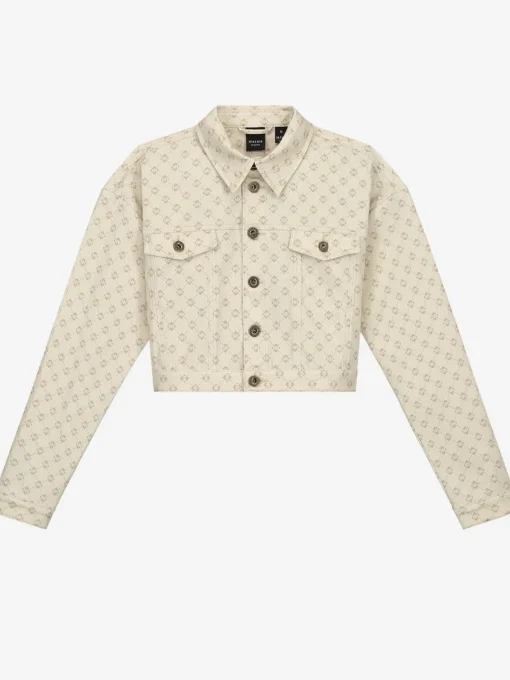 Cropped jack met logo print