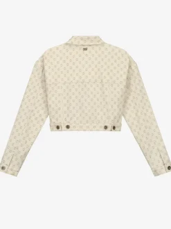Cropped jack met logo print