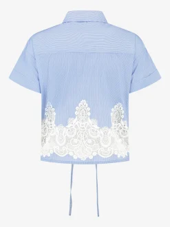 Cropped shirt met embroidery
