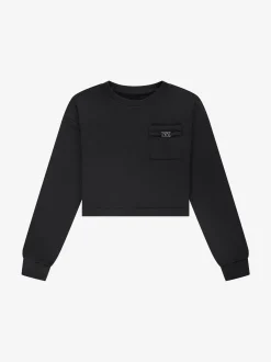 Cropped sweater met borstzakje