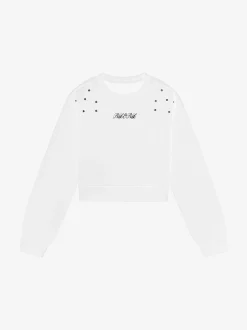 Cropped sweater met glinsterende studs