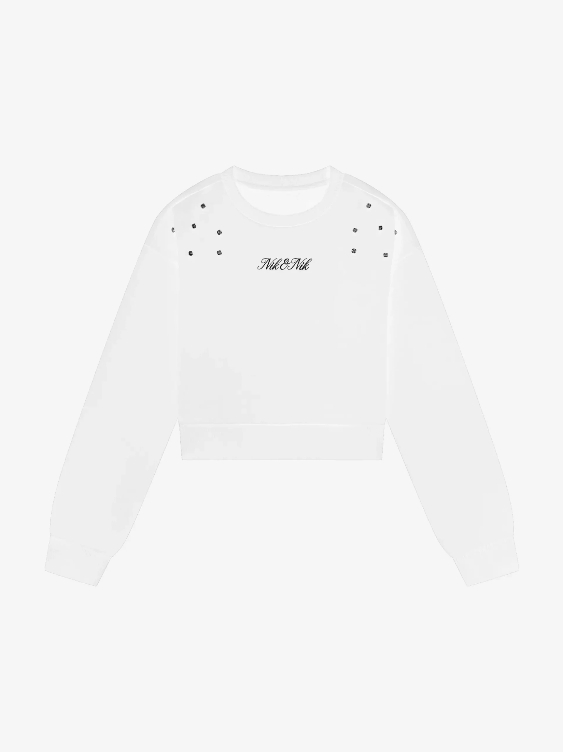 Cropped sweater met glinsterende studs
