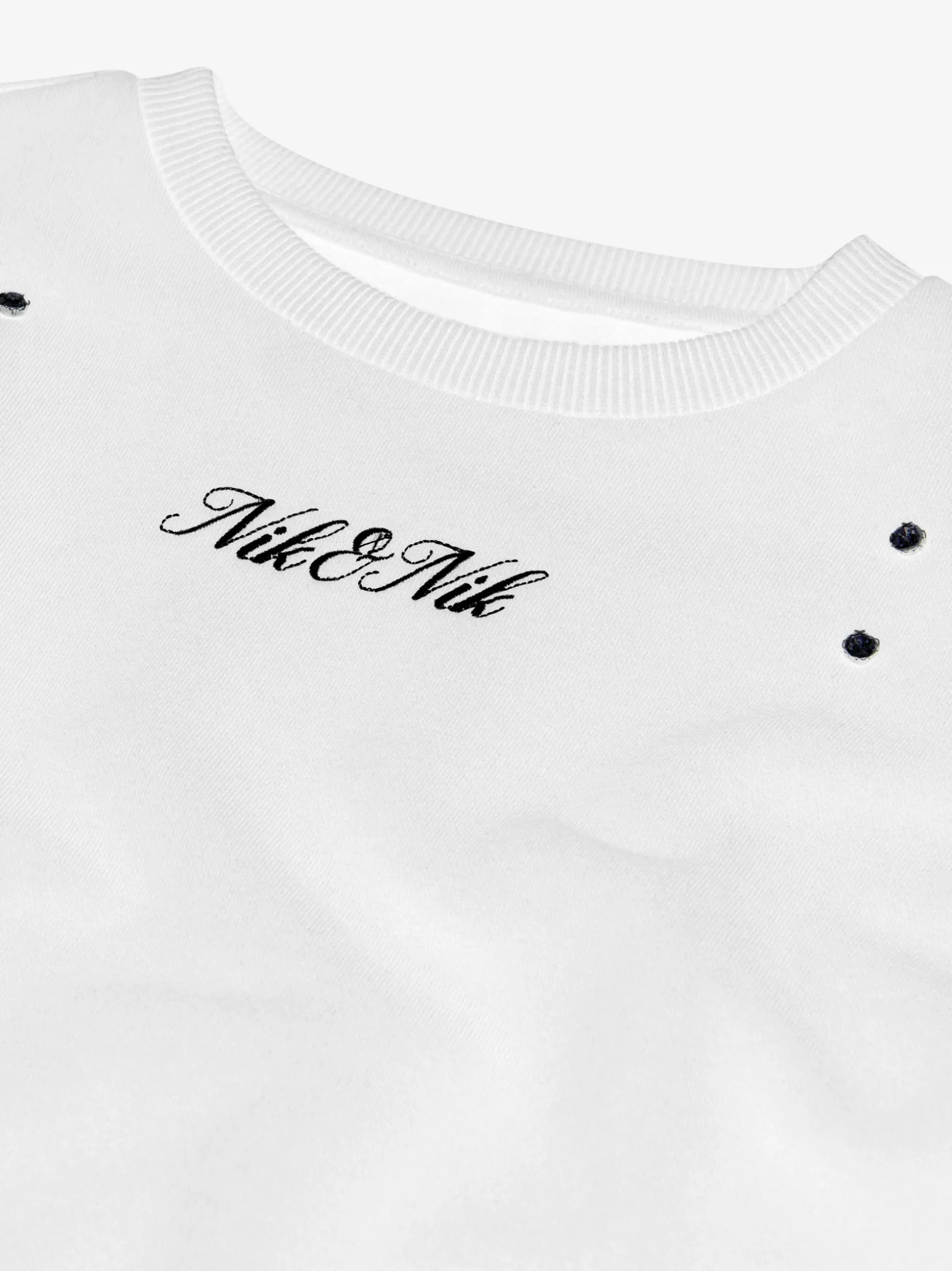 Cropped sweater met glinsterende studs