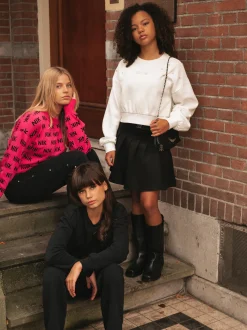 Cropped sweater met glinsterende studs