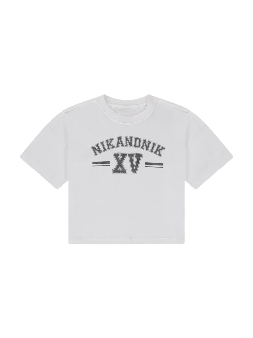 Cropped T-shirt met grafisch NIK&NIK logo