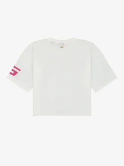 Cropped T-shirt met logo