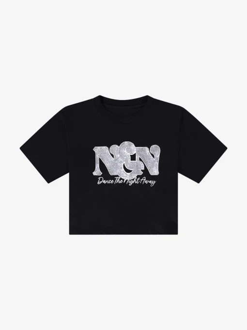 Cropped T-shirt met pailletten NIK&NIK logo