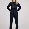 Denim jumpsuit met strikkoord