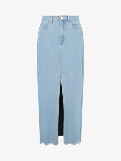 Denim rok met embroidery