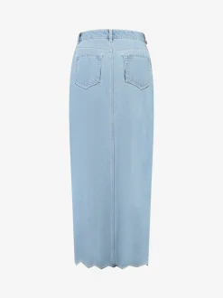 Denim rok met embroidery