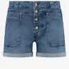 Denim shorts met knopen