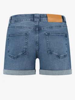 Denim shorts met knopen
