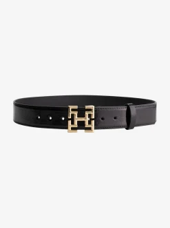 Dunne riem met logo gesp