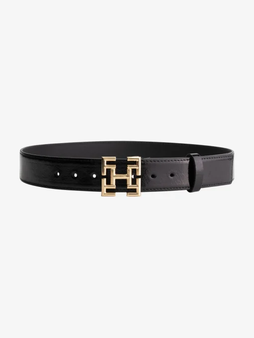 Dunne riem met logo gesp